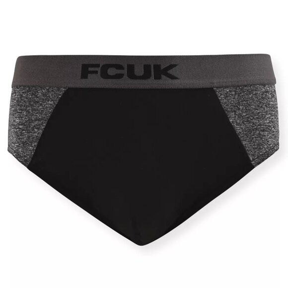 FCUK - FRENCH CONNECTION MENS BRAND NEW BLACK POLYESTER HIP BRIEF MED (1 PAIR) - Picture 1 of 4